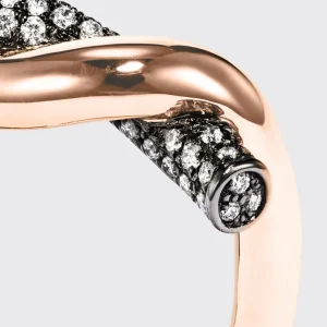 BLACK GOLD-ROSE GOLD HALF DIAMOND TIES RING>Boochier Clearance