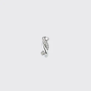 BLACK GOLD-WHITE GOLD DIAMOND SMALL TIES EARRINGS>Boochier Fashion