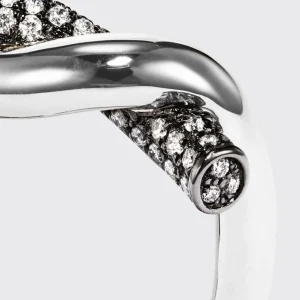 BLACK GOLD-WHITE GOLD HALF DIAMOND TIES RING>Boochier Fashion