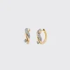 BLACK GOLD-YELLOW GOLD DIAMOND SMALL TIES EARRINGS>Boochier Sale