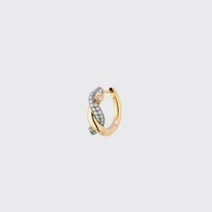 BLACK GOLD-YELLOW GOLD DIAMOND SMALL TIES EARRINGS>Boochier Sale