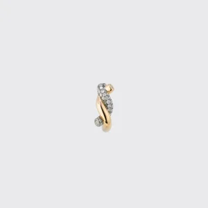 BLACK GOLD-YELLOW GOLD DIAMOND SMALL TIES EARRINGS>Boochier Sale