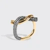 BLACK GOLD-YELLOW GOLD HALF DIAMOND TIES RING>Boochier New
