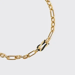 BLACK JUMBO FRUIT HOOPS PENDANT CHAIN NECKLACE [DETACHABLE]>Boochier Clearance
