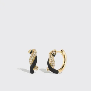 BLACK SMALL FRUIT HOOPS EARRINGS>Boochier Sale