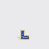 BLUE SAPPHIRE YELLOW GOLD ARCADE MONO STUD (CORNER SHAPE)>Boochier Online