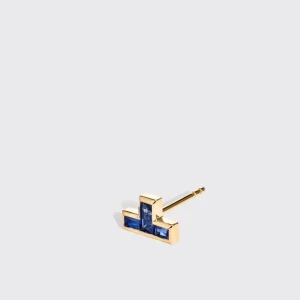 BLUE SAPPHIRE YELLOW GOLD ARCADE MONO STUD (T SHAPE)>Boochier Clearance