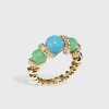 CHRYSOPRASE & TURQUOISE DIAMOND GUMBALL SLINKEE RING>Boochier Hot