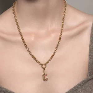 CORAL NOSTALGIA LETTER CHARM>Boochier Hot