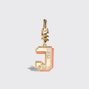 CORAL NOSTALGIA LETTER CHARM>Boochier Hot