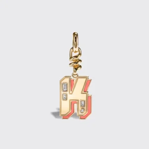 CORAL NOSTALGIA LETTER CHARM>Boochier Hot