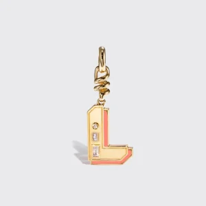CORAL NOSTALGIA LETTER CHARM>Boochier Hot