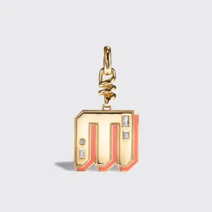 CORAL NOSTALGIA LETTER CHARM>Boochier Hot