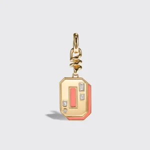 CORAL NOSTALGIA LETTER CHARM>Boochier Hot
