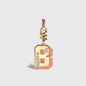 CORAL NOSTALGIA LETTER CHARM>Boochier Hot