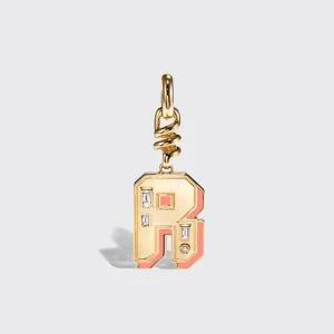 CORAL NOSTALGIA LETTER CHARM>Boochier Hot
