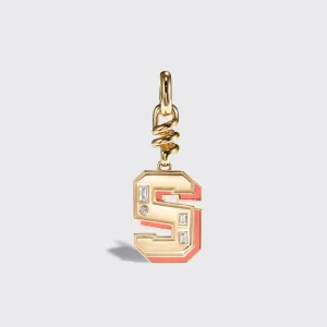 CORAL NOSTALGIA LETTER CHARM>Boochier Hot