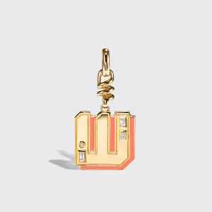 CORAL NOSTALGIA LETTER CHARM>Boochier Hot