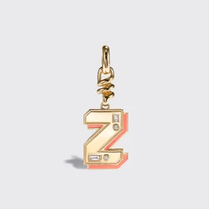 CORAL NOSTALGIA LETTER CHARM>Boochier Hot