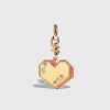 CORAL YELLOW GOLD HEART CHARM>Boochier Best