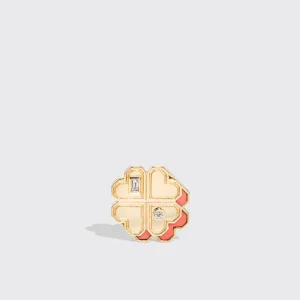 CORAL YELLOW GOLD MINI CLOVER LEAF STUDS>Boochier Fashion