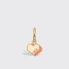CORAL YELLOW GOLD MINI HEART HOOP MONO EARRING>Boochier Best