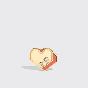 CORAL YELLOW GOLD MINI HEART STUDS>Boochier Discount