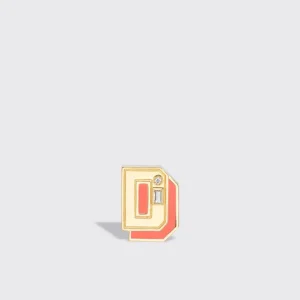 CORAL YELLOW GOLD MINI LETTER MONO STUD>Boochier New
