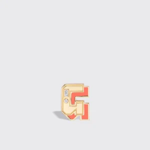 CORAL YELLOW GOLD MINI LETTER MONO STUD>Boochier New