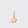 CORAL YELLOW GOLD MINI STAR HOOP MONO EARRING>Boochier Clearance
