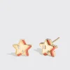 CORAL YELLOW GOLD MINI STAR STUDS>Boochier Discount