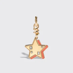 CORAL YELLOW GOLD STAR CHARM>Boochier Fashion