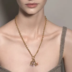 CORAL YELLOW GOLD STAR CHARM>Boochier Fashion