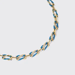 DARK BLUE FIVE DIAMOND FRUIT HOOPS NECKLACE>Boochier Discount