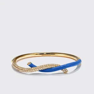 DARK BLUE FRUIT HOOPS DIAMOND BANGLE>Boochier New