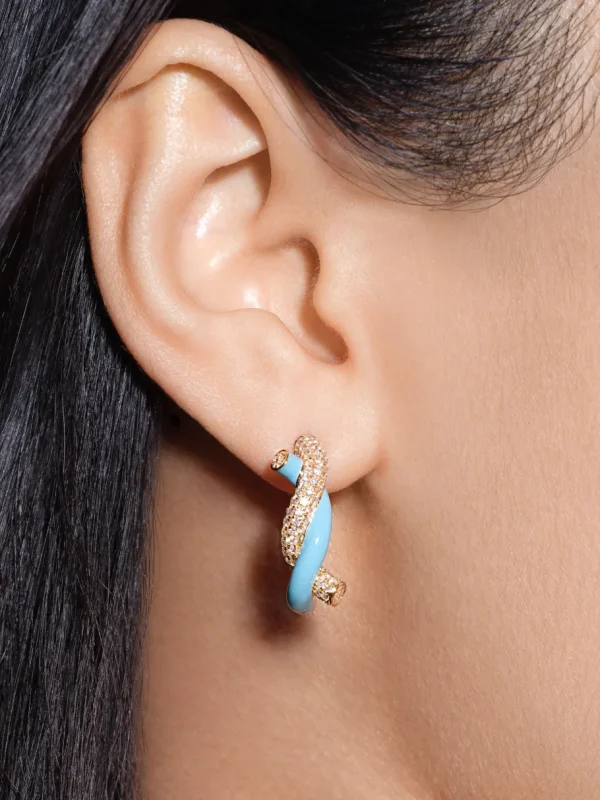 DARK BLUE FRUIT HOOPS EARRINGS>Boochier Best