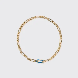 DARK BLUE JUMBO FRUIT HOOPS PENDANT CHAIN NECKLACE [DETACHABLE]>Boochier Best