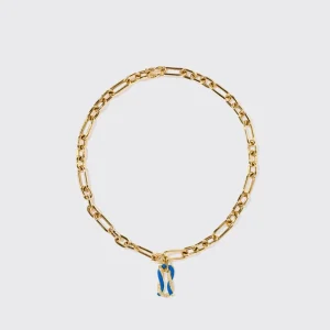 DARK BLUE JUMBO FRUIT HOOPS PENDANT CHAIN NECKLACE [DETACHABLE]>Boochier Best