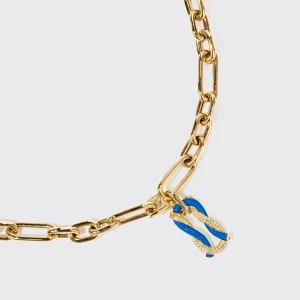 DARK BLUE JUMBO FRUIT HOOPS PENDANT CHAIN NECKLACE [DETACHABLE]>Boochier Best