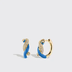 DARK BLUE SMALL FRUIT HOOPS EARRINGS>Boochier Sale