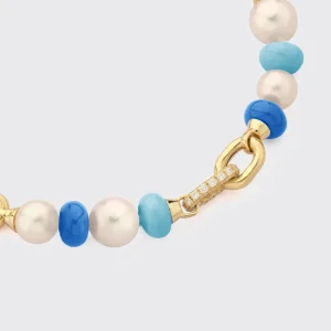 DARK BLUE-LIGHT BLUE DIAMOND B-BOY CHAIN BRACELET>Boochier Discount