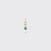DARK BLUE-LIME GREEN SINGLE PEARL DIAMOND B-BOY EARRING>Boochier Best