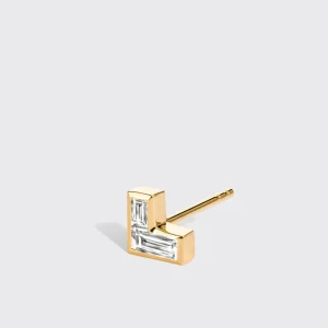 DIAMONDS YELLOW GOLD ARCADE MONO STUD (CORNER SHAPE)>Boochier Discount