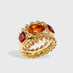 FANTA GARNET & RUBELLITE SLINKEE ICON RING>Boochier Hot