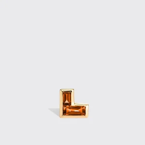 FANTA GARNET YELLOW GOLD ARCADE MONO STUD (CORNER SHAPE)>Boochier Clearance