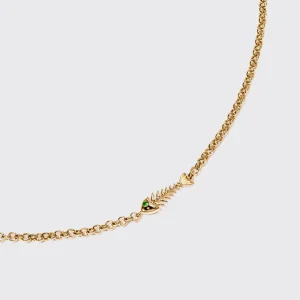 FISH BONE GREEN GARNET NECKLACE>Boochier Outlet