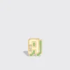 GREEN TURQUOISE YELLOW GOLD MINI LETTER MONO STUD>Boochier Online