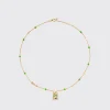 GREEN TURQUOISE YELLOW GOLD LUCKY CAT DIAMOND NECKLACE>Boochier Hot