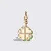 GREEN TURQUOISE YELLOW GOLD CLOVER LEAF CHARM>Boochier Best