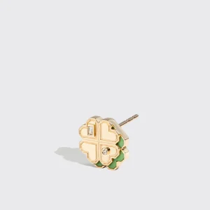 GREEN TURQUOISE YELLOW GOLD MINI CLOVER LEAF STUDS>Boochier Discount